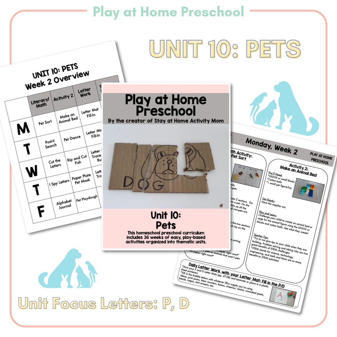 Pets - Unit 10: Play at Home Preschool