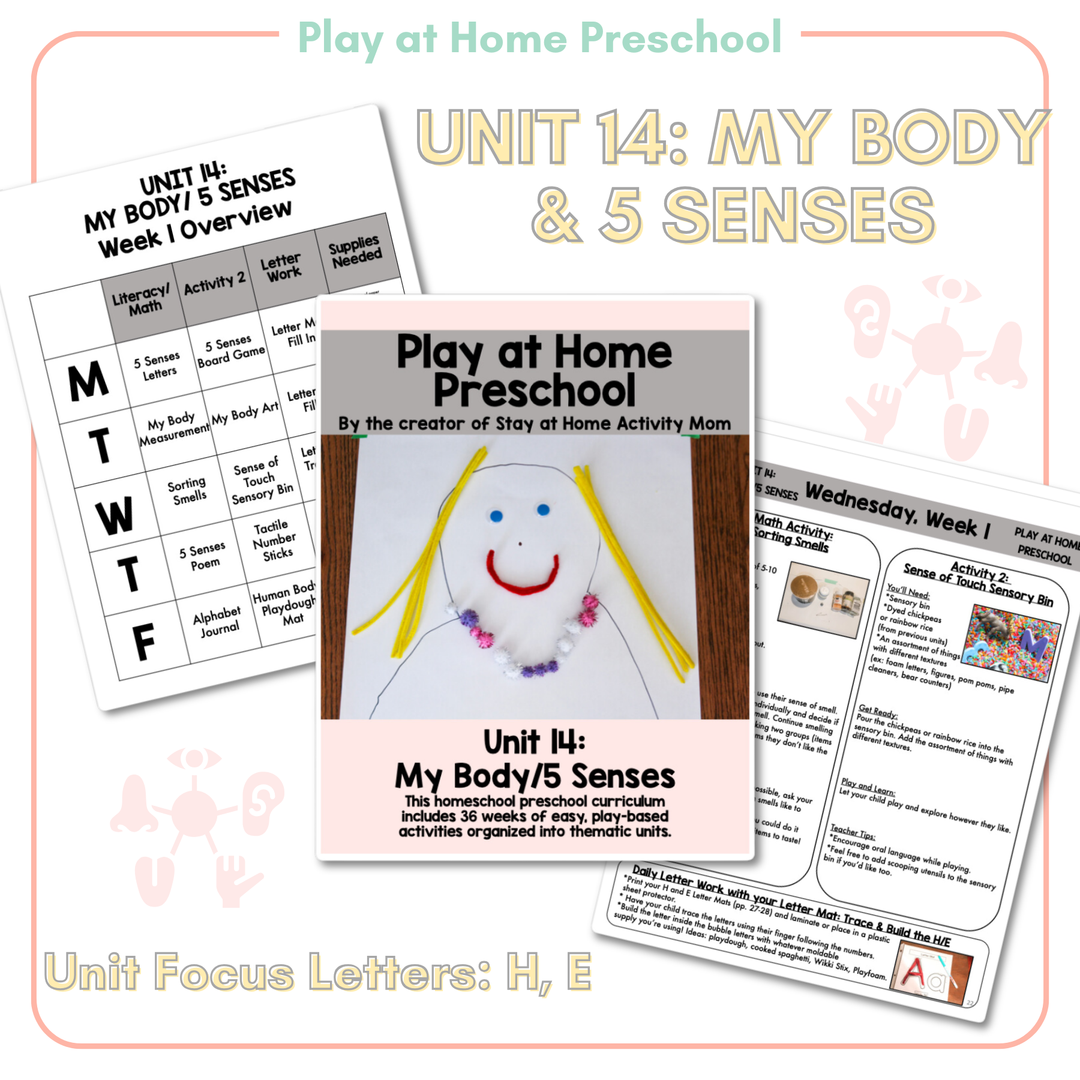 My Body/5 Senses - Unit 14: Play at Home Preschool