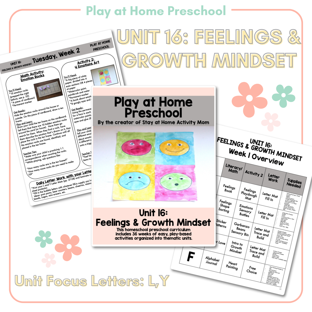 Feelings & Growth Mindset - Unit 16: Play at Home Preschool