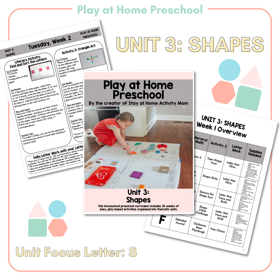 Shapes - Unit 3: Play at Home Preschool