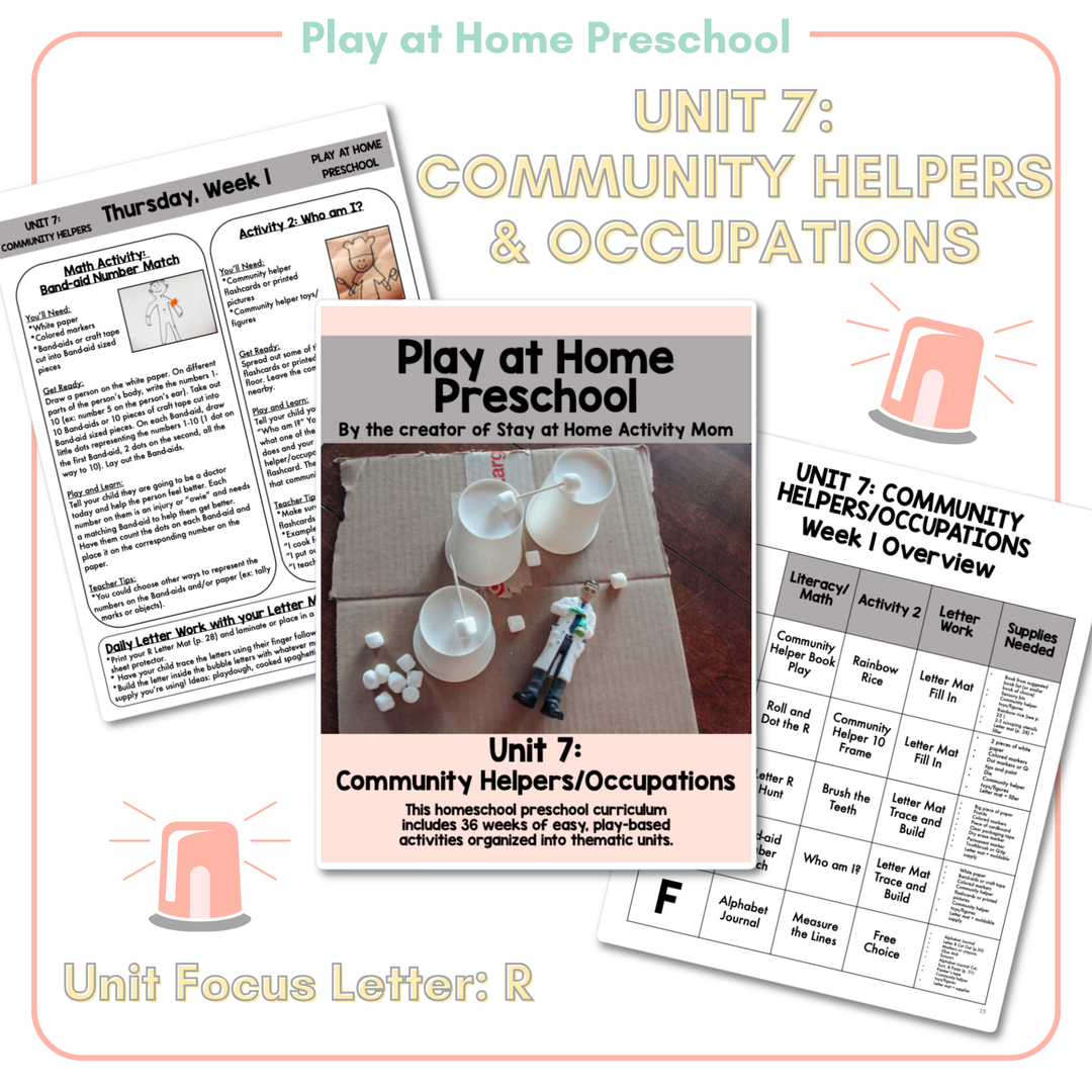 Community Helpers / Occupations - Unit 7: Play at Home Preschool