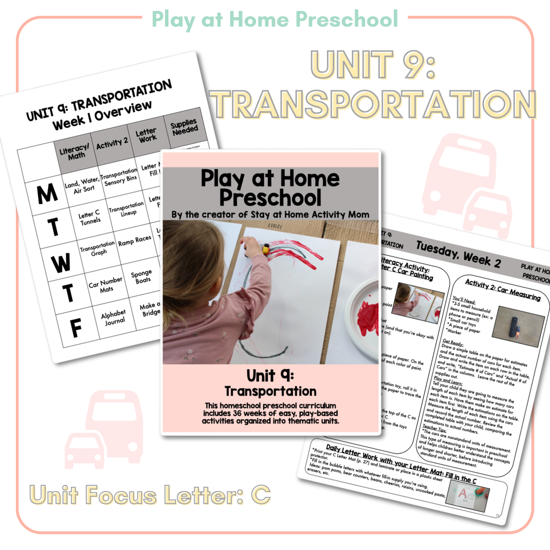 Transportation - Unit 9: Play at Home Preschool