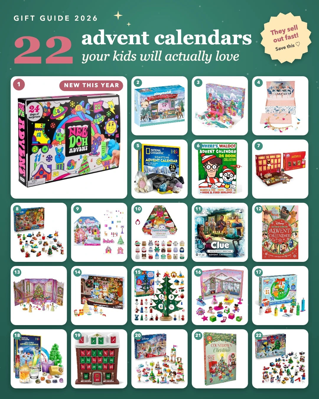 22 advent calendars for Christmas countdown 2026