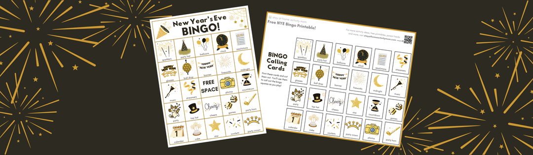 stay at home activity mom New Year's Eve Bingo Free Printable