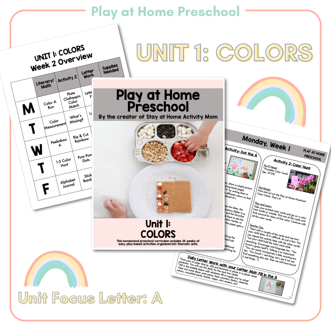 Free Week of Play-Based Preschool Curriculum: Engage Your 2.5-5 Year Old at Home