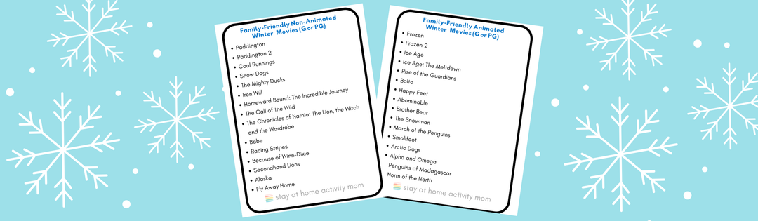 stay at home activity mom movie night winter movies for kids 