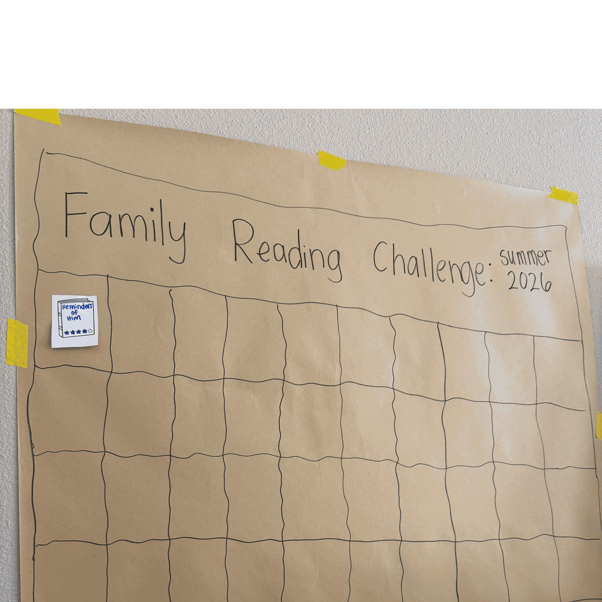 family reading challenge chart 
