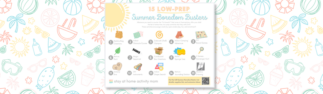 Stay at Home Activity Mom Summer Bucket List Boredom Busters