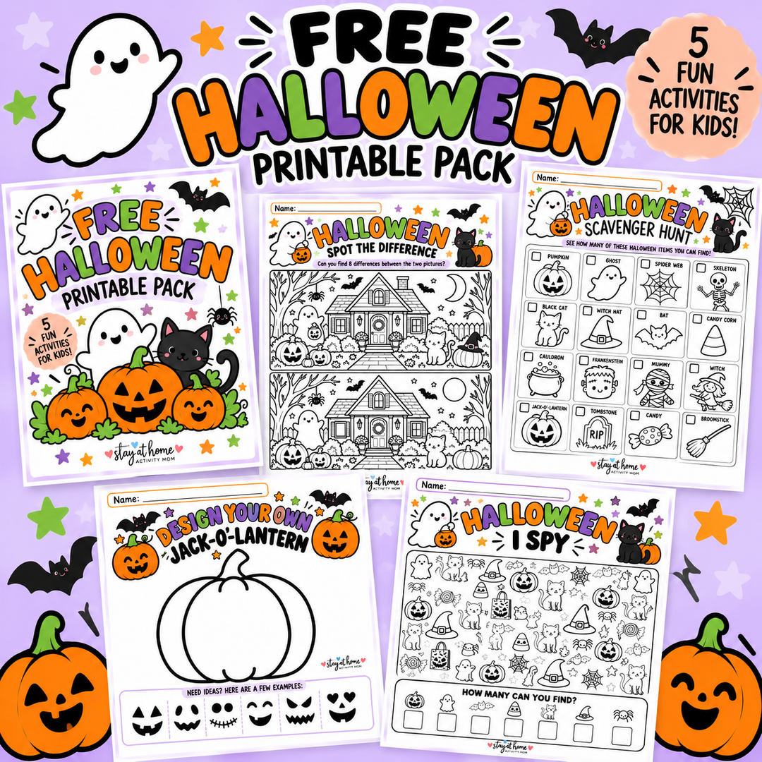 Free Halloween Printable Pack for Kids: 5 Fun Activities