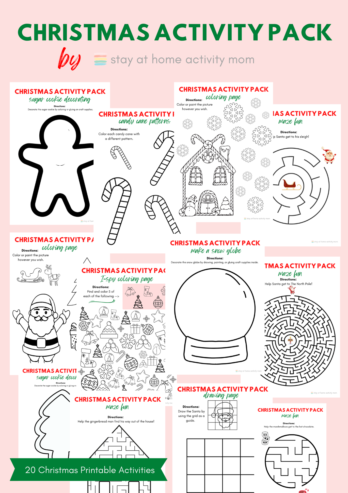 free christmas activity pack – stay at home activity mom